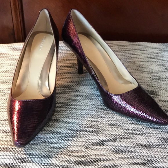 Calvin Klein purple textured pumps - Picture 1 of 6